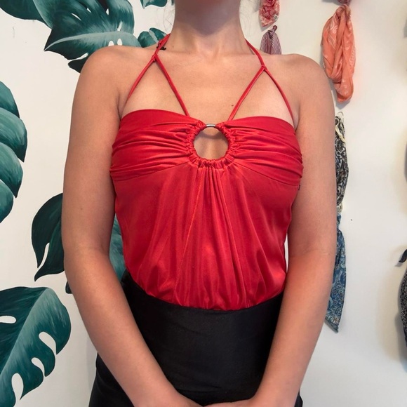 Italian Miss Sixty Striking Red Halter Bodysuit - Picture 4 of 7